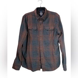 🌄 Kuhl Shattered Plaid Flannel Button-Up Long Sleeve Shirt 7204 Mens Large